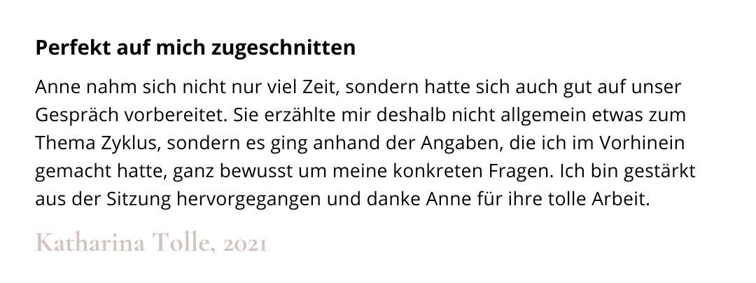 Zyklus Coaching Erfahrung Katharina 2021 Zyklus Coach Anne Lippold